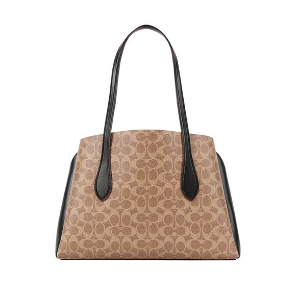 Coach Lora Carryall B4 Tan Rust Colorblock Tote Bag Canvas Handbag Purse NEW - Picture 3 of 8